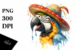 Washed Watercolor Macaw Dripping Clipart Product Image 3