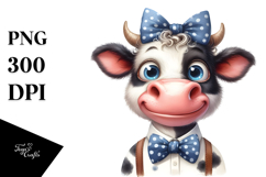 Funny Cow with Bow and Tie PNG Product Image 1