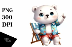 Watercolor Style Cute Polar Bear Big Eyes Standing Up Product Image 3
