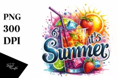 Colorful Watercolor Drink, High-Res PNG Product Image 1