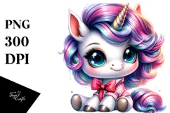 Vibrant Cute Unicorn, Transparent PNG Product Image 1