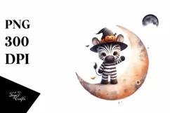Cute Baby Zebra Halloween PNG Product Image 1