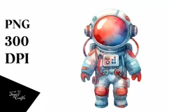 Colorful Vintage Astronaut Boy | Summer Clipart Product Image 1