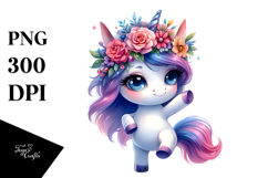 Cute Unicorn Dancing with Cool Haircut PNG Product Image 1