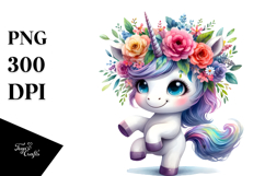 Cute Unicorn Dancing with Cool Haircut PNG Product Image 1
