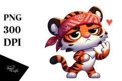 Sassy Tiger with Bandana PNG Product Image 1
