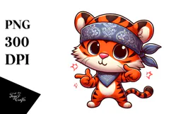 Sassy Tiger with Bandana PNG Product Image 1