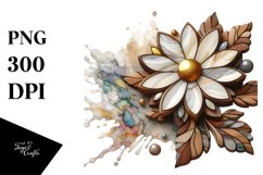 splashMarble Stained Daisy Splash | Sublimation | Clipart Product Image 1