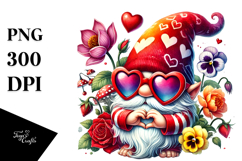 Detailed Valentines Gnome Sunglasses PNG Product Image 1