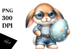 Happy Bunny with Egg, PNG Product Image 1