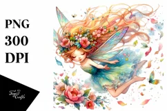 Cute Fairy Tumbling Whimsical | Sublimation | Clipart Product Image 1