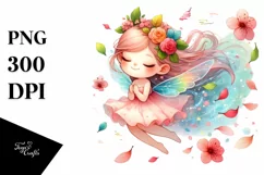 Cute Fairy Tumbling Whimsical | Sublimation | Clipart Product Image 3