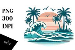 Tropical Island Waves, Clipart PNG Product Image 1