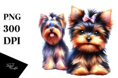 Cute Vibrant Yorkshire Terrier | Sublimation | Clipart Product Image 3