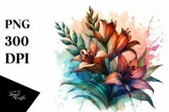 Wooden Stained Lobelia Watercolor Splash Product Image 1
