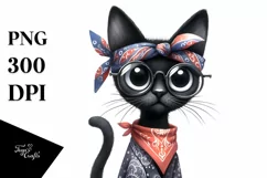 Funny Skinny Black Cat with Fancy es Product Image 3