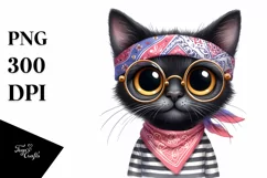 Funny Skinny Black Cat with Fancy es Product Image 3