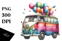 Vintage Van with Balloons Tumbler Product Image 1