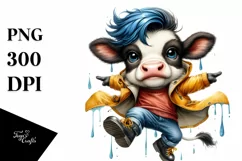 Cute Baby Cow Revolted PNG Product Image 3