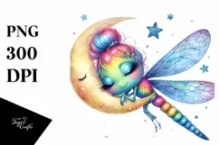 Colorful Baby Dragonfly PNG Product Image 1