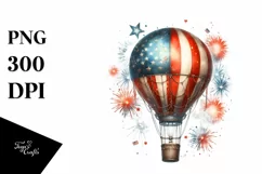 Vintage Dirty Hot Air Balloon with Fireworks Product Image 1