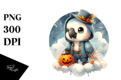 Cute Baby Macaw Halloween PNG Product Image 1