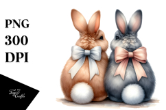 Creative 2 Bunnies Sitting PNG Product Image 1