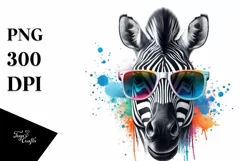Quirky Colorful Sunglasses, Zebra | Sublimation Clipart Product Image 3