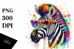 Quirky Colorful Sunglasses, Zebra | Sublimation Clipart Product Image 3