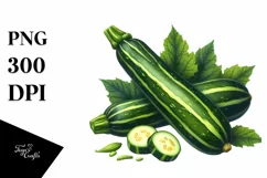 Watercolor Zucchini Sticker | Clipart Product Image 1