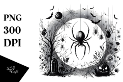 Simple Halloween Image with Spider PNG Product Image 1