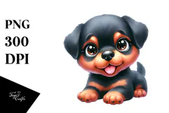 Baby Rottweiler with Big Eyes PNG Product Image 1