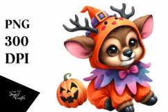 Cute Baby Elk Halloween Clipart Product Image 1