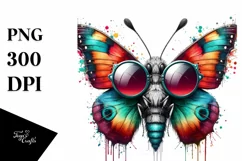 Quirky Colorful Sunglasses, Butterfly | Sublimation Clipart Product Image 1