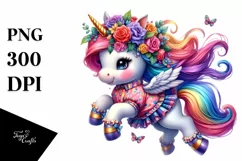 Jumping Baby Unicorn PNG Product Image 1