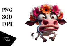 Playful Flower Crown, Vibrant PNG Product Image 1