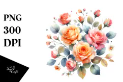 Colorful Red Roses Glossy Petals PNG Product Image 1
