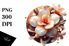 Abstract Glossy Gardenia PNG Product Image 1