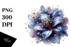 Abstract Lobelia with Golden Insertions, Transparent PNG Product Image 1