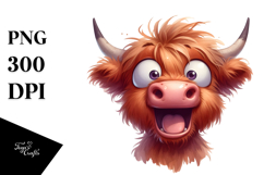 Expressive Highland Cow PNG Product Image 1