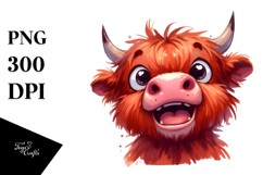 Expressive Highland Cow PNG Product Image 1