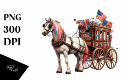 Vintage Horse Wagon Confetti | Clipart Product Image 3