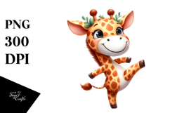 Funny Giraffe Dancing Clipart Product Image 1
