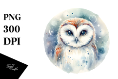 Washed Watercolor Simple Owl PNG Product Image 1