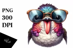 Funny Hummingbird Victory Sign | Sublimation Clipart Product Image 3
