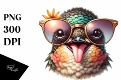 Funny Hummingbird Victory Sign | Sublimation Clipart Product Image 1