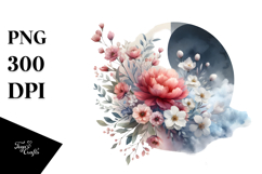 Watercolor Flower with Spring Flowers PNG Product Image 1
