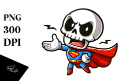 Silly Skull with Birthday Hat PNG Product Image 1
