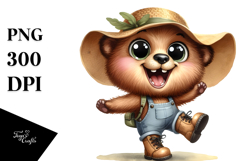 Bear Sun Hat Excited Clipart Product Image 1