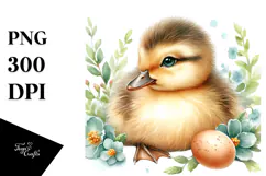 Cute Baby Duck Sitting PNG Product Image 1